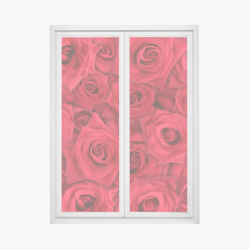 Adesivo per finestra mosaico di rose rosse