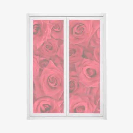 Adesivo per finestra mosaico di rose rosse • Wallissimo®
