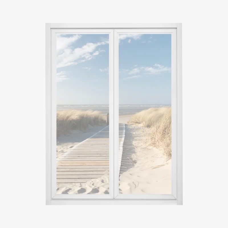 Adesivo per finestra passerella verso il mare