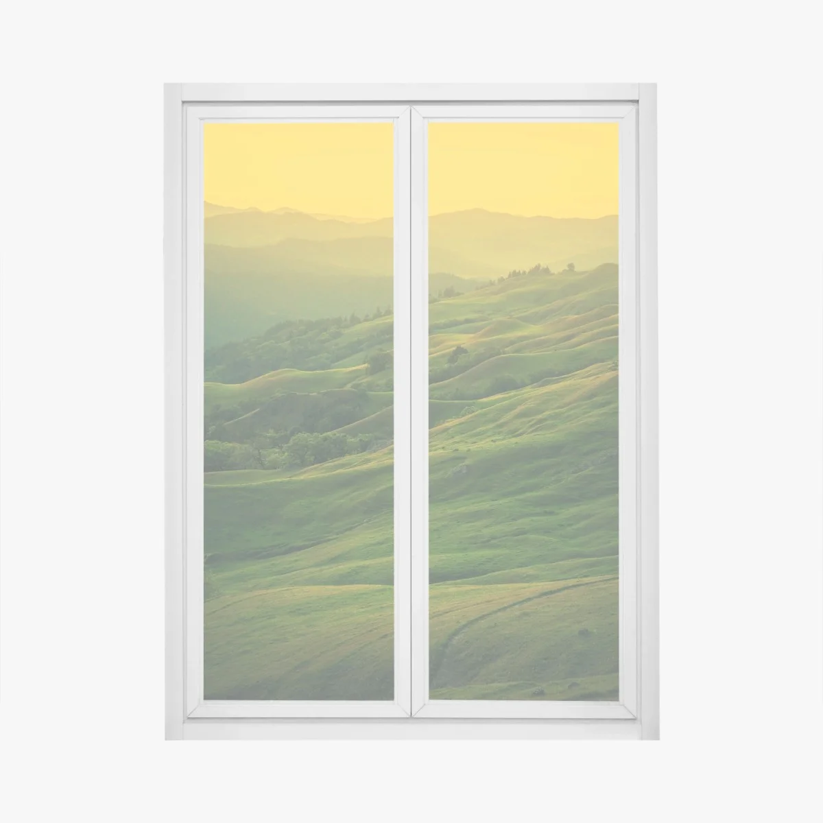 Adesivo per finestra colline dorate della California • Wallissimo® Adesivo per finestra colline dorate della California • Wallissimo®