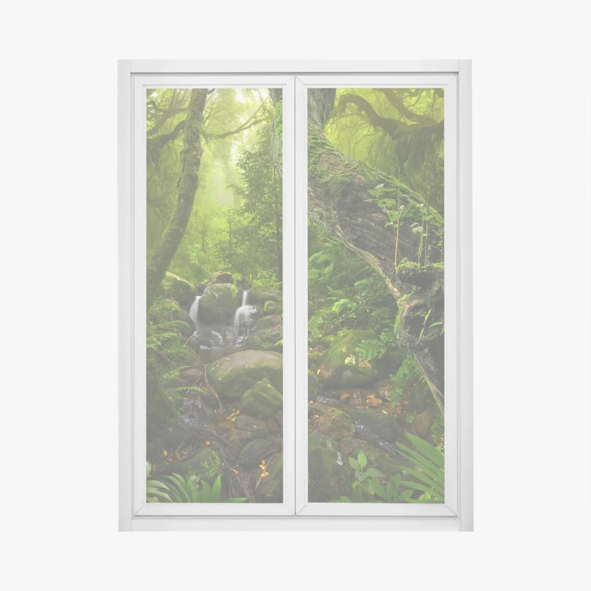 Adesivo per finestra foresta incantata immersa nel verde • Wallissimo® Adesivo per finestra foresta incantata immersa nel verde • Wallissimo®