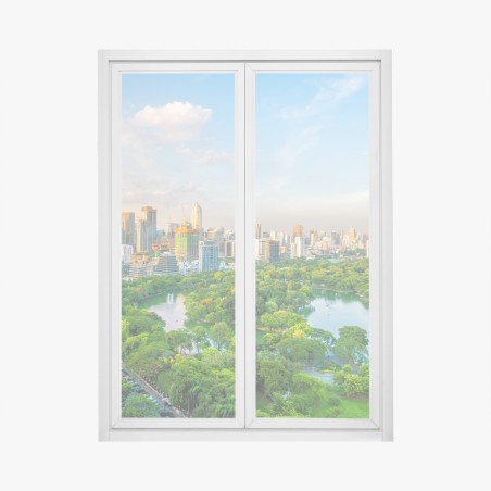 Adesivo per finestra panorama aereo di Bangkok con Parco Lumpini • Wallissimo®