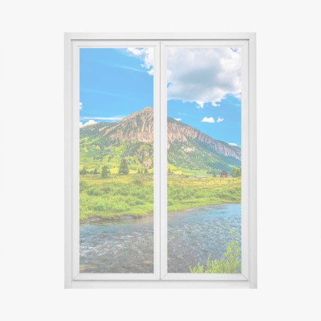 Adesivo per finestra panorama montano di Crested Butte • Wallissimo®