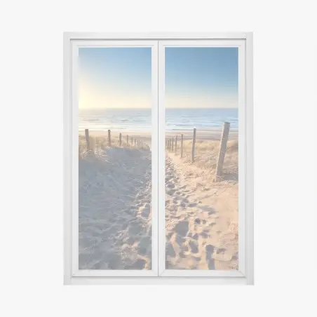 Adesivo per finestra tramonto sulle dune di Zandvoort • Wallissimo®