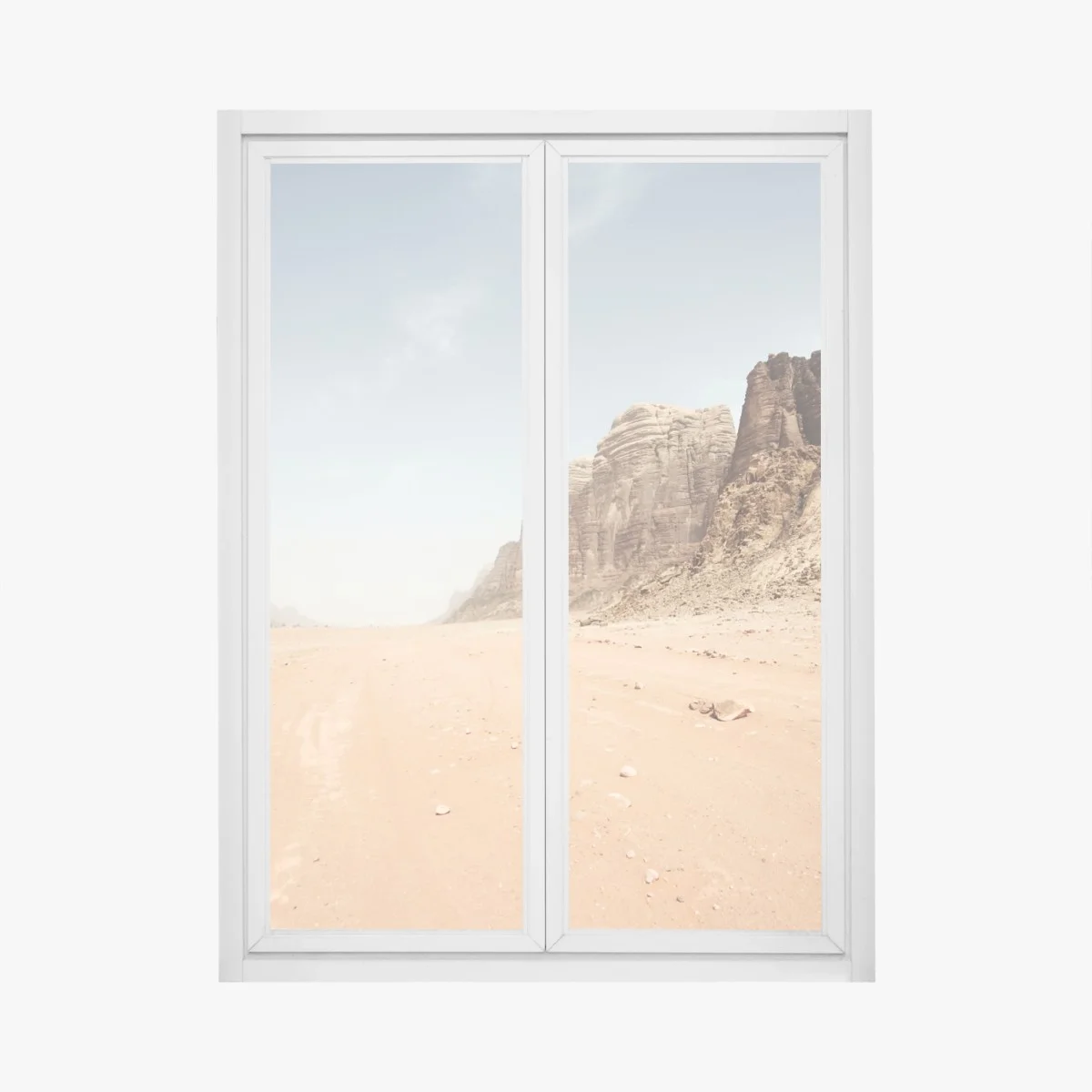 Adesivo per finestra orizzonte infinito di Wadi Rum • Wallissimo® Adesivo per finestra orizzonte infinito di Wadi Rum • Wallissimo®