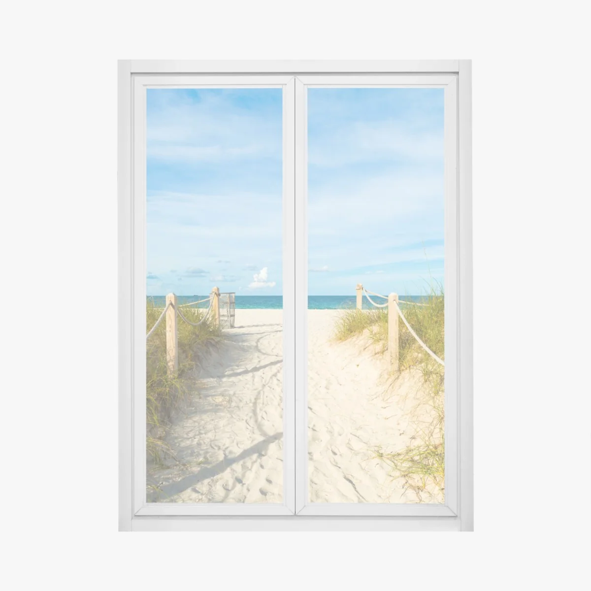 Adesivo per finestra sentiero verso il mare a Miami • Wallissimo® Adesivo per finestra sentiero verso il mare a Miami • Wallissimo®