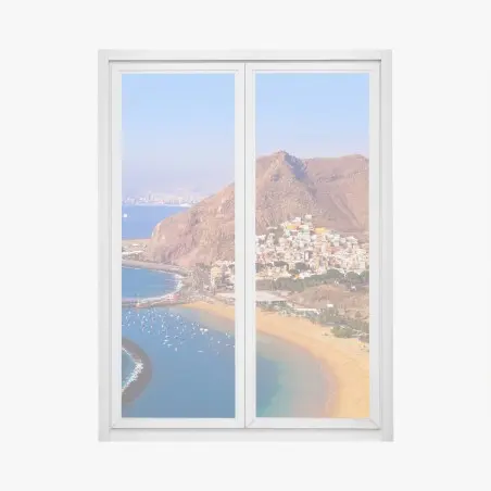 Adesivo per finestra vista panoramica su Las Teresitas, Tenerife • Wallissimo®