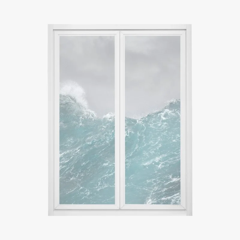 Adesivo per finestra forza del mare in tempesta