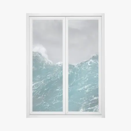 Adesivo per finestra forza del mare in tempesta • Wallissimo®