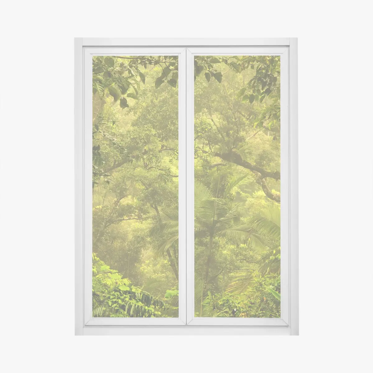 Adesivo per finestra oasi verde di Cairns, paesaggio tropicale • Wallissimo®