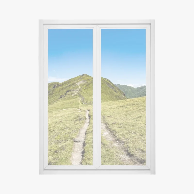 Adesivo per finestra paesaggio con sentiero alpino nello Zillertal, Austria