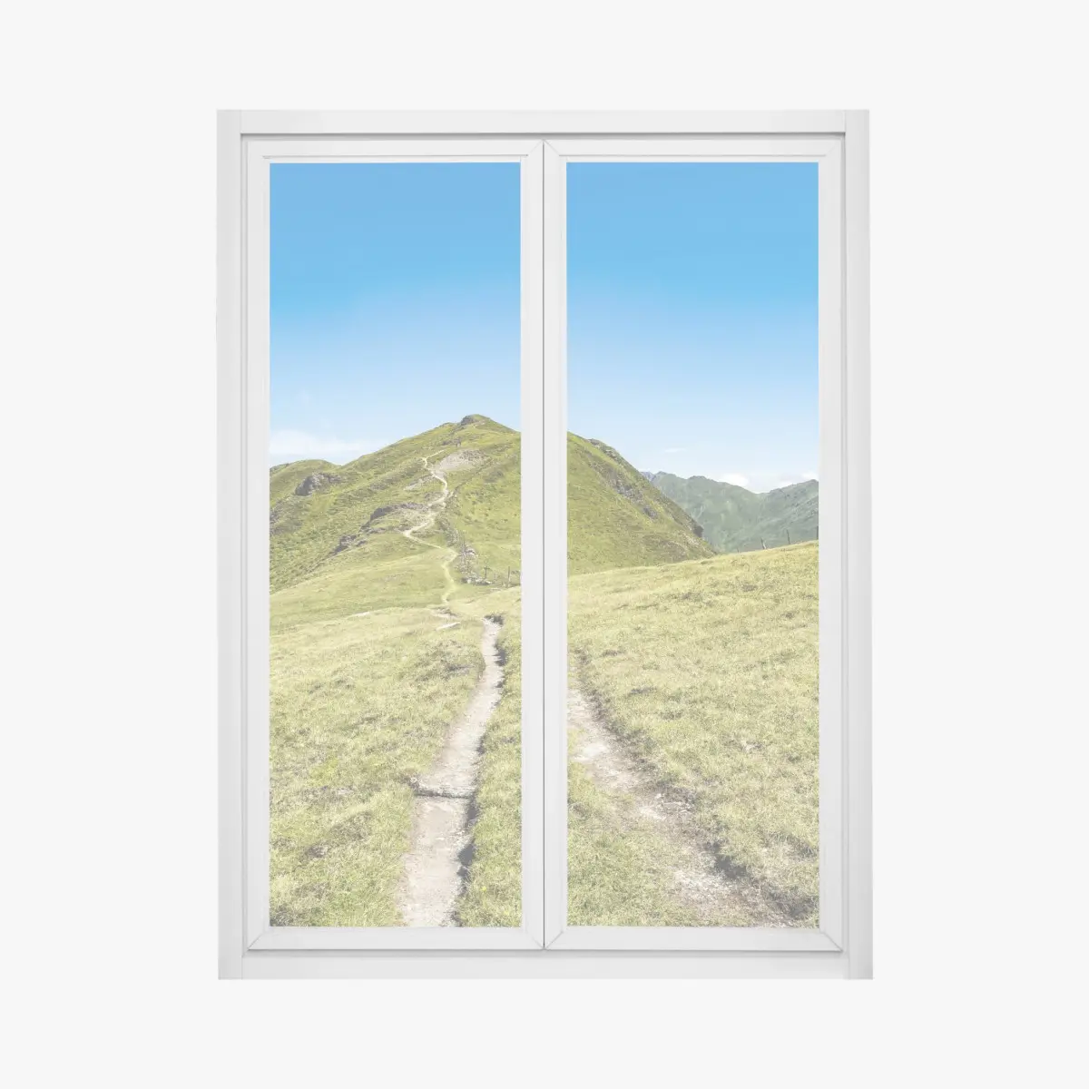 Adesivo per finestra paesaggio con sentiero alpino nello Zillertal, Austria • Wallissimo®
