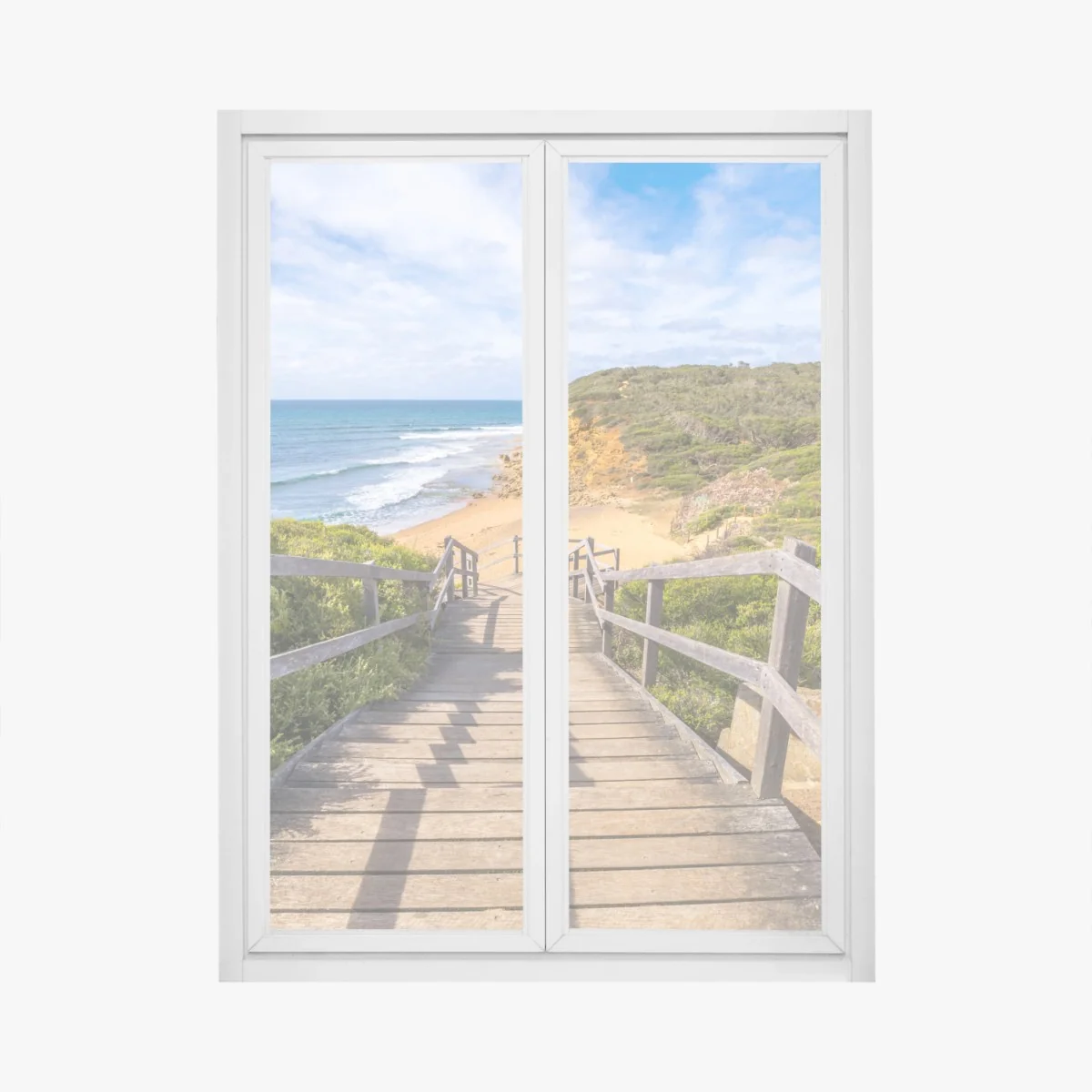 Adesivo per finestra sentiero verso la spiaggia di Bells Beach • Wallissimo® Adesivo per finestra sentiero verso la spiaggia di Bells Beach • Wallissimo®