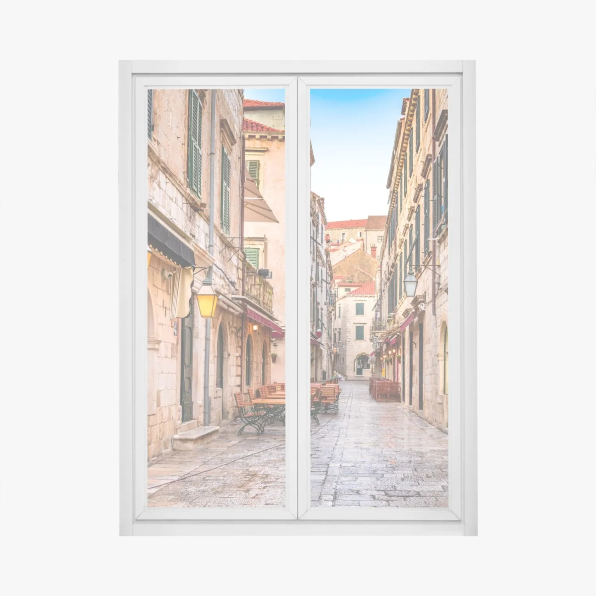 Adesivo per finestra incantevole vicolo di Dubrovnik • Wallissimo® Adesivo per finestra incantevole vicolo di Dubrovnik • Wallissimo®
