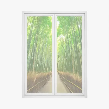 Adesivo per finestra viale di bambù ad Arashiyama, Kyoto • Wallissimo®