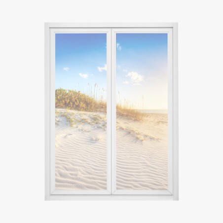 Adesivo per finestra tramonto a Grace Bay — dune dorate • Wallissimo®