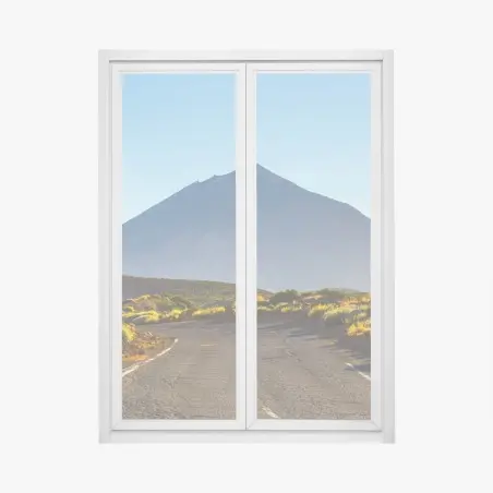 Adesivo per finestra strada verso un vulcano maestoso • Wallissimo®