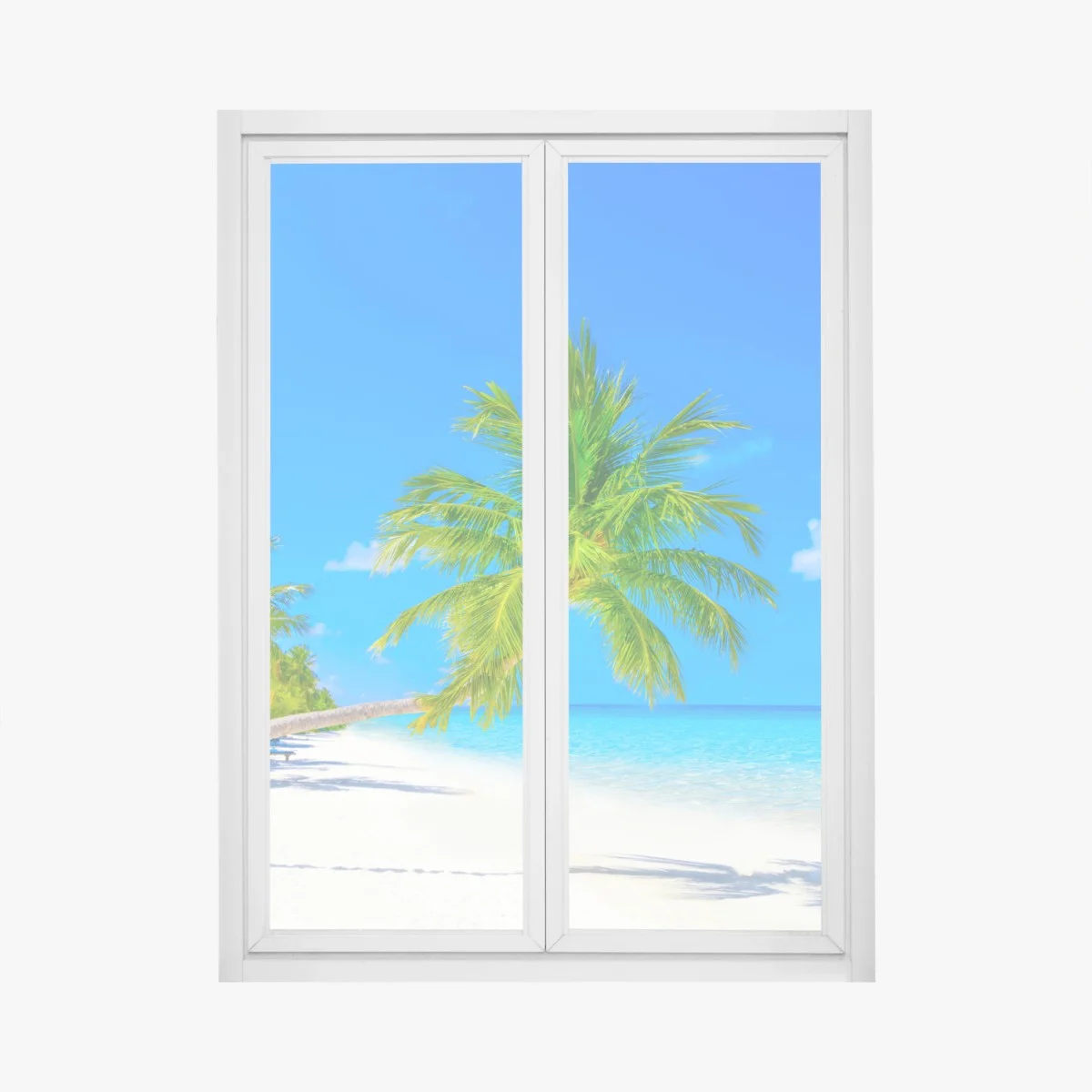 Adesivo per finestra spiaggia paradisiaca alle Maldive • Wallissimo® Adesivo per finestra spiaggia paradisiaca alle Maldive • Wallissimo®