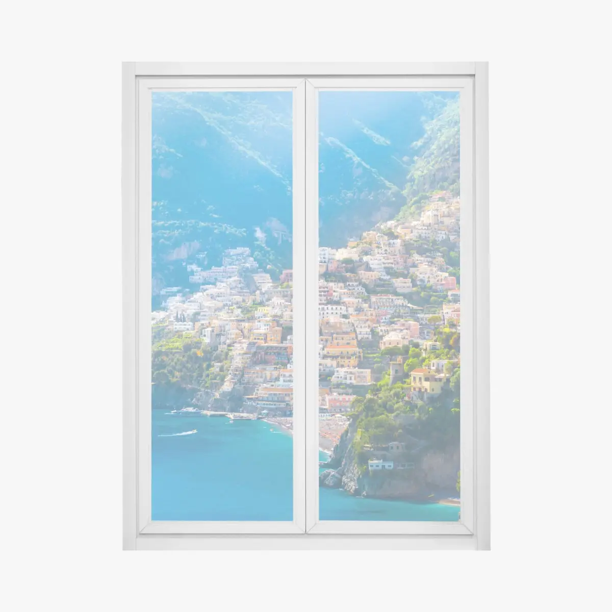 Adesivo per finestra panorama mediterraneo della Costiera Amalfitana • Wallissimo®