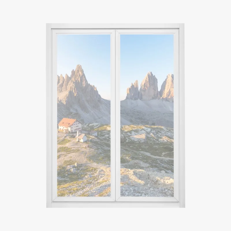 Adesivo per finestra rifugio ai piedi delle Tre Cime di Lavaredo