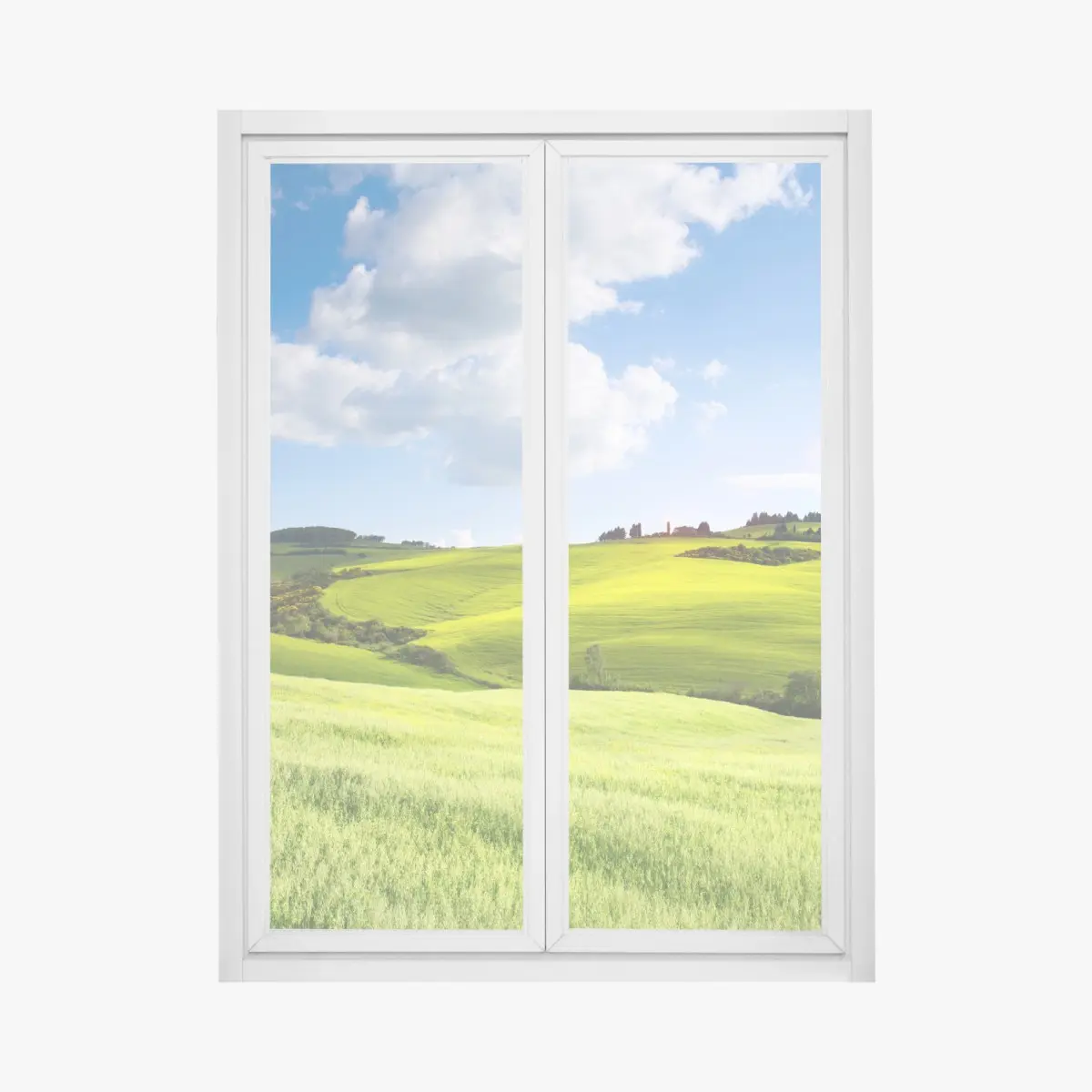 Adesivo per finestra tramonto sulle colline della Toscana • Wallissimo®
