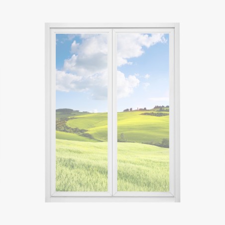 Adesivo per finestra tramonto sulle colline della Toscana • Wallissimo®