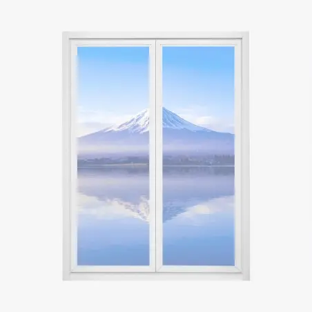 Adesivo per finestra serenità del Monte Fuji all'alba • Wallissimo®