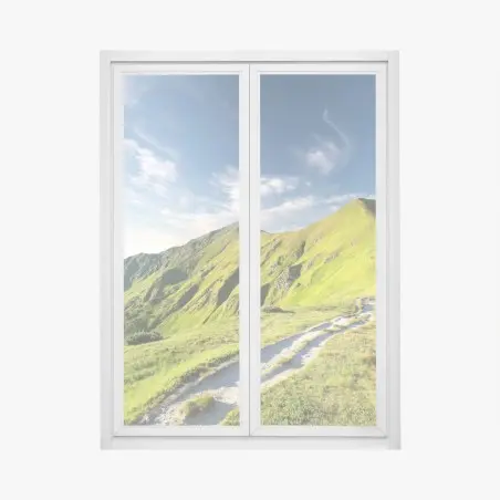 Adesivo per finestra sentiero verso la vetta in colline verdi • Wallissimo®