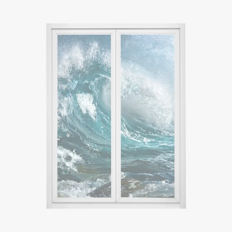 Adesivo per finestra energia dell'oceano in movimento