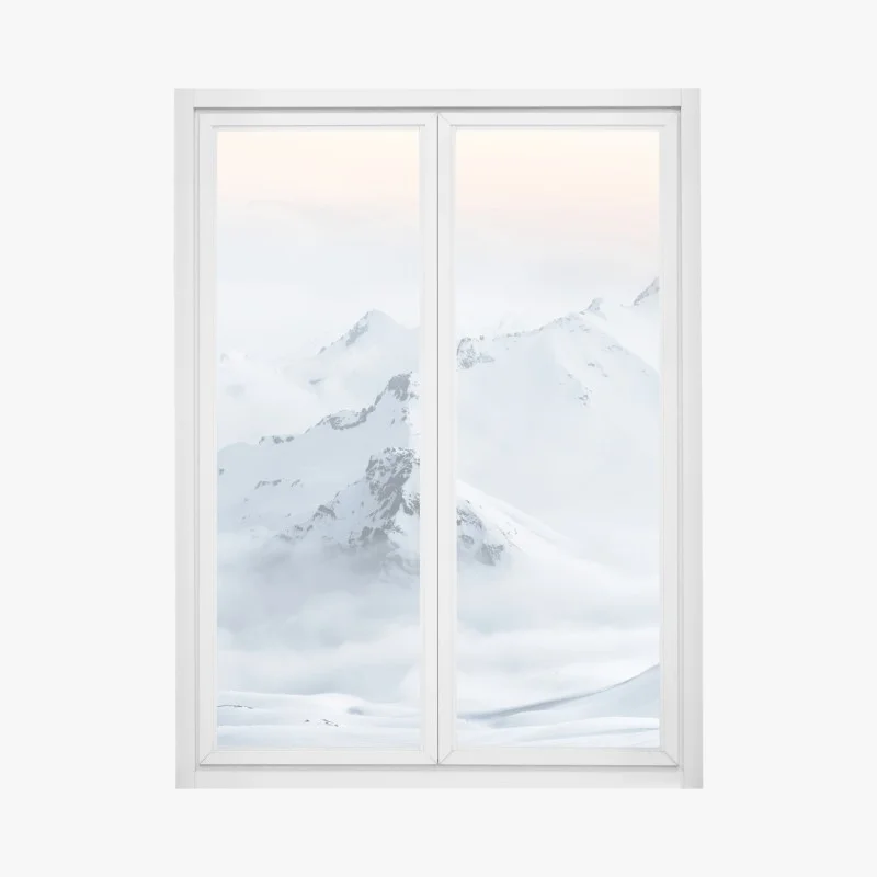 Adesivo per finestra cime innevate del Caucaso