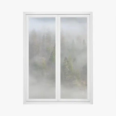 Adesivo per finestra foresta avvolta nella nebbia • Wallissimo®