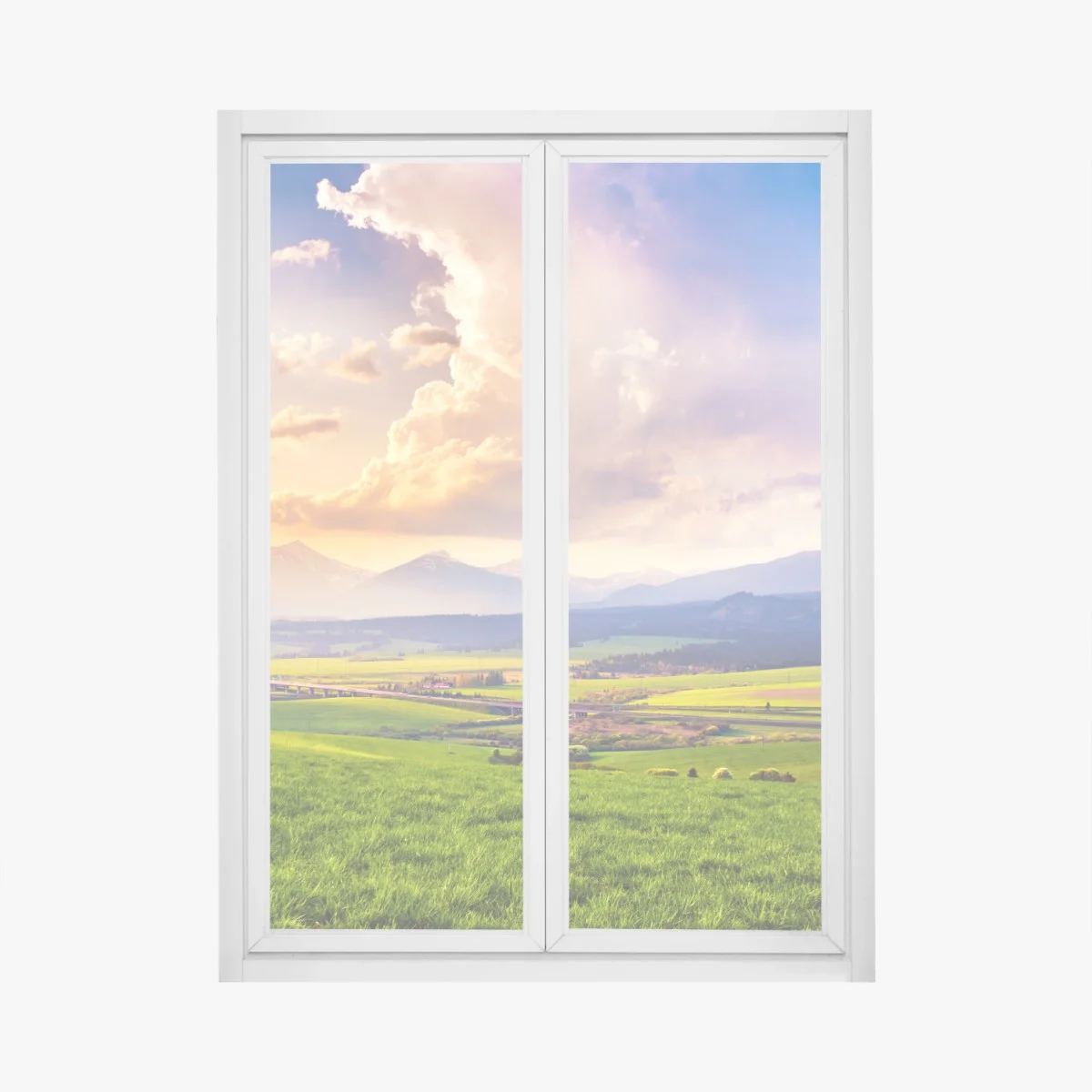 Adesivo per finestra paesaggio primaverile dei Tatra • Wallissimo® Adesivo per finestra paesaggio primaverile dei Tatra • Wallissimo®