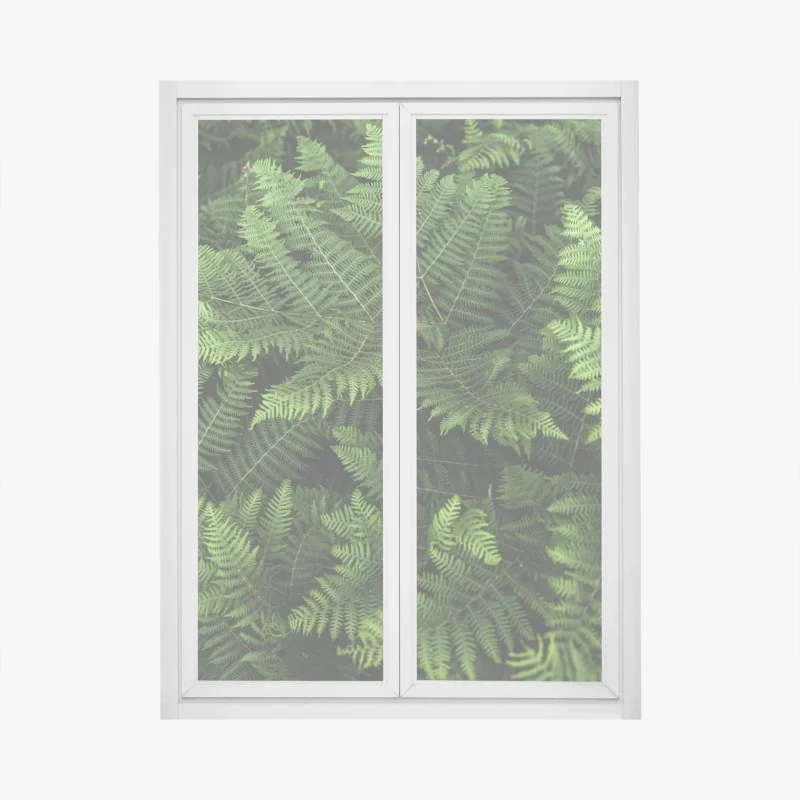 Adesivo per finestra tappeto di felci verdi