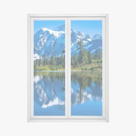 Adesivo per finestra riflessi alpini sul lago • Wallissimo®