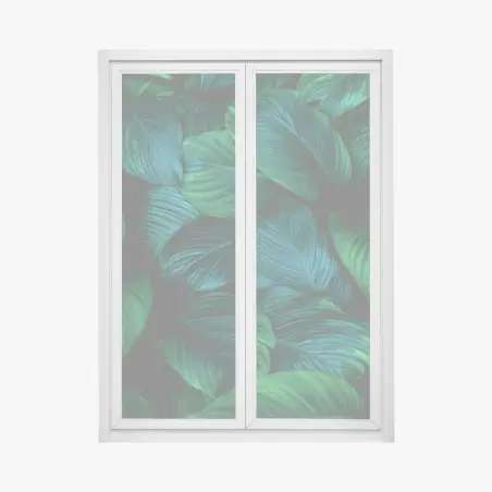 Adesivo per finestra oasi di foglie tropicali • Wallissimo®