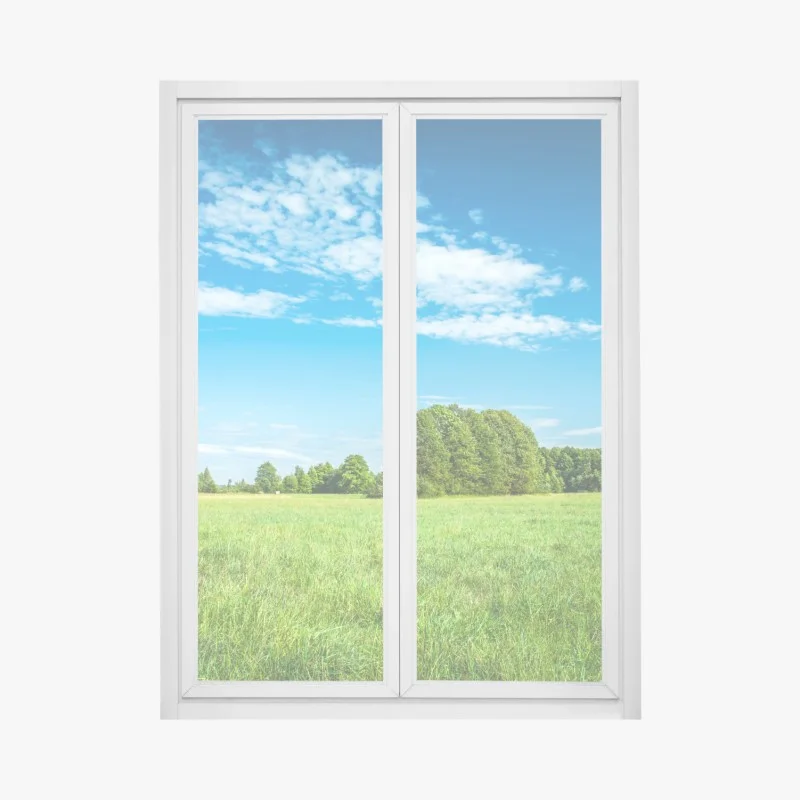 Adesivo per finestra prateria verde sotto cielo azzurro