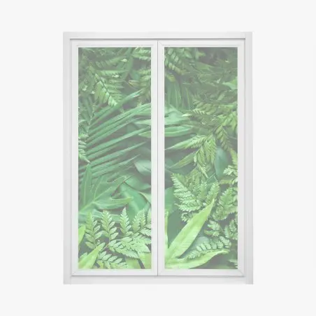 Adesivo per finestra motivo botanico di foglie tropicali • Wallissimo®