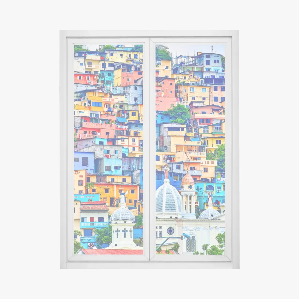 Adesivo per finestra panorama colorato di Las Penas a Guayaquil • Wallissimo®