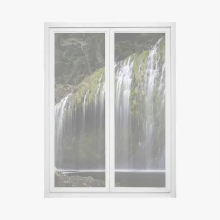 Adesivo per finestra cascata di muschio nella foresta • Wallissimo®