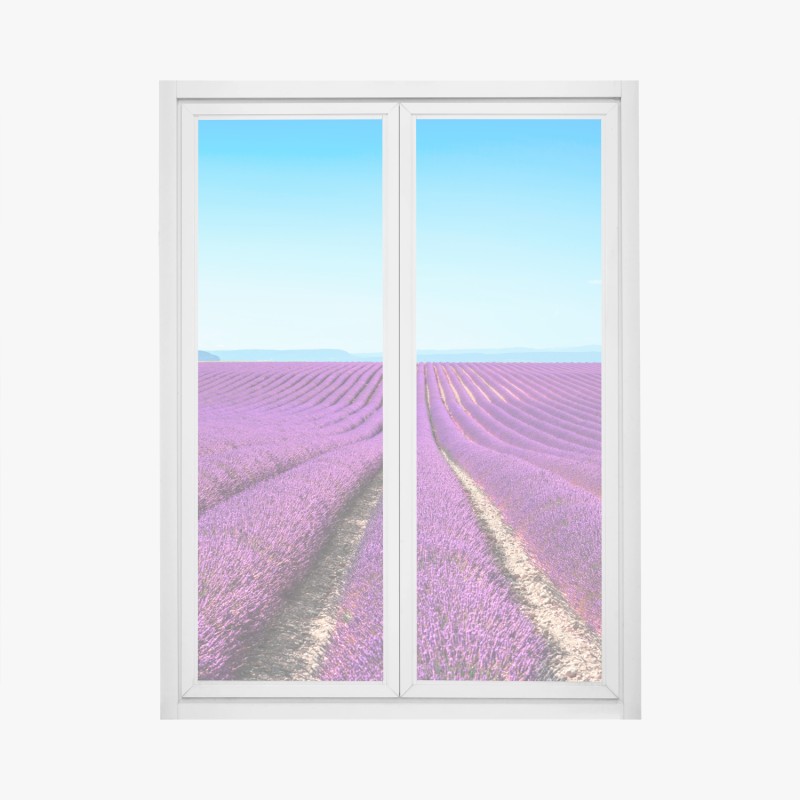 Adesivo per finestra distese di lavanda all'orizzonte