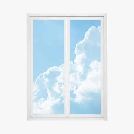 Adesivo per finestra nuvole soffici nel cielo azzurro • Wallissimo®