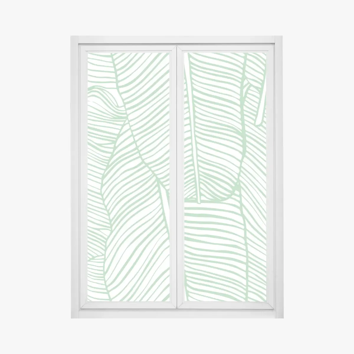 Adesivo per finestra motivo foglie tropicali verde menta • Wallissimo®