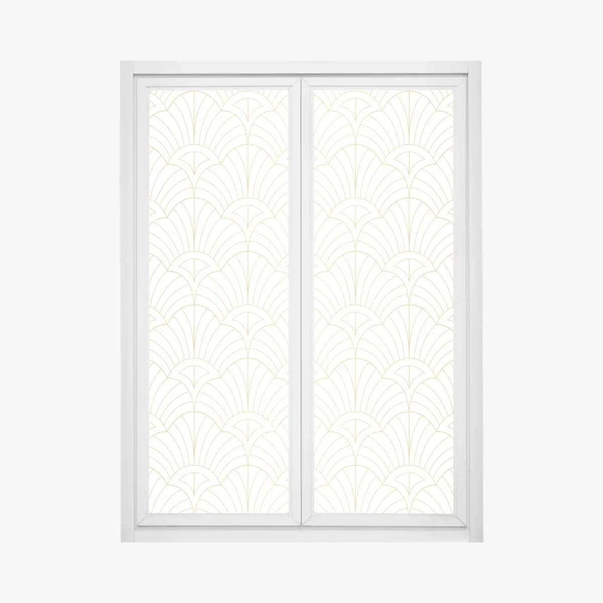 Adesivo per finestra motivo art déco dorato elegante • Wallissimo®