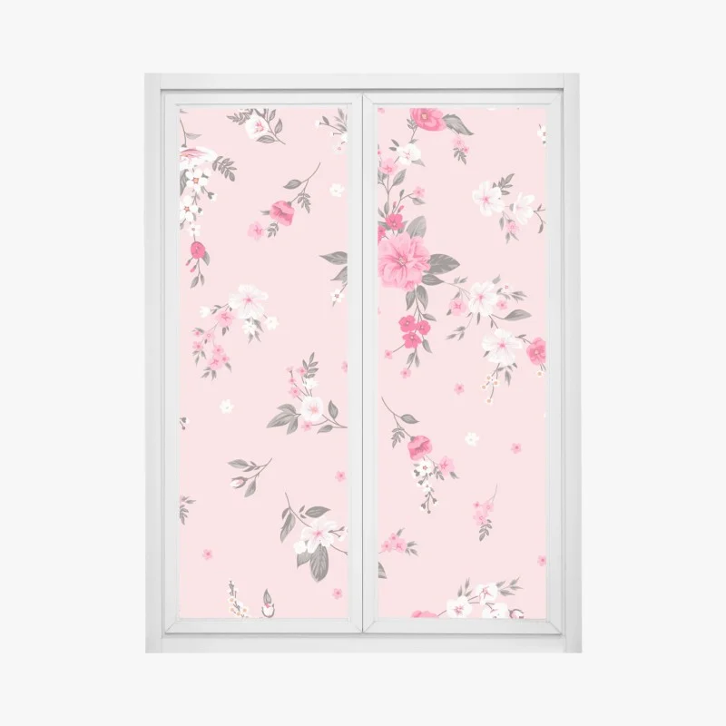 Adesivo per finestra motivo floreale rosa pastello elegante • Wallissimo® Adesivo per finestra motivo floreale rosa pastello elegante • Wallissimo®