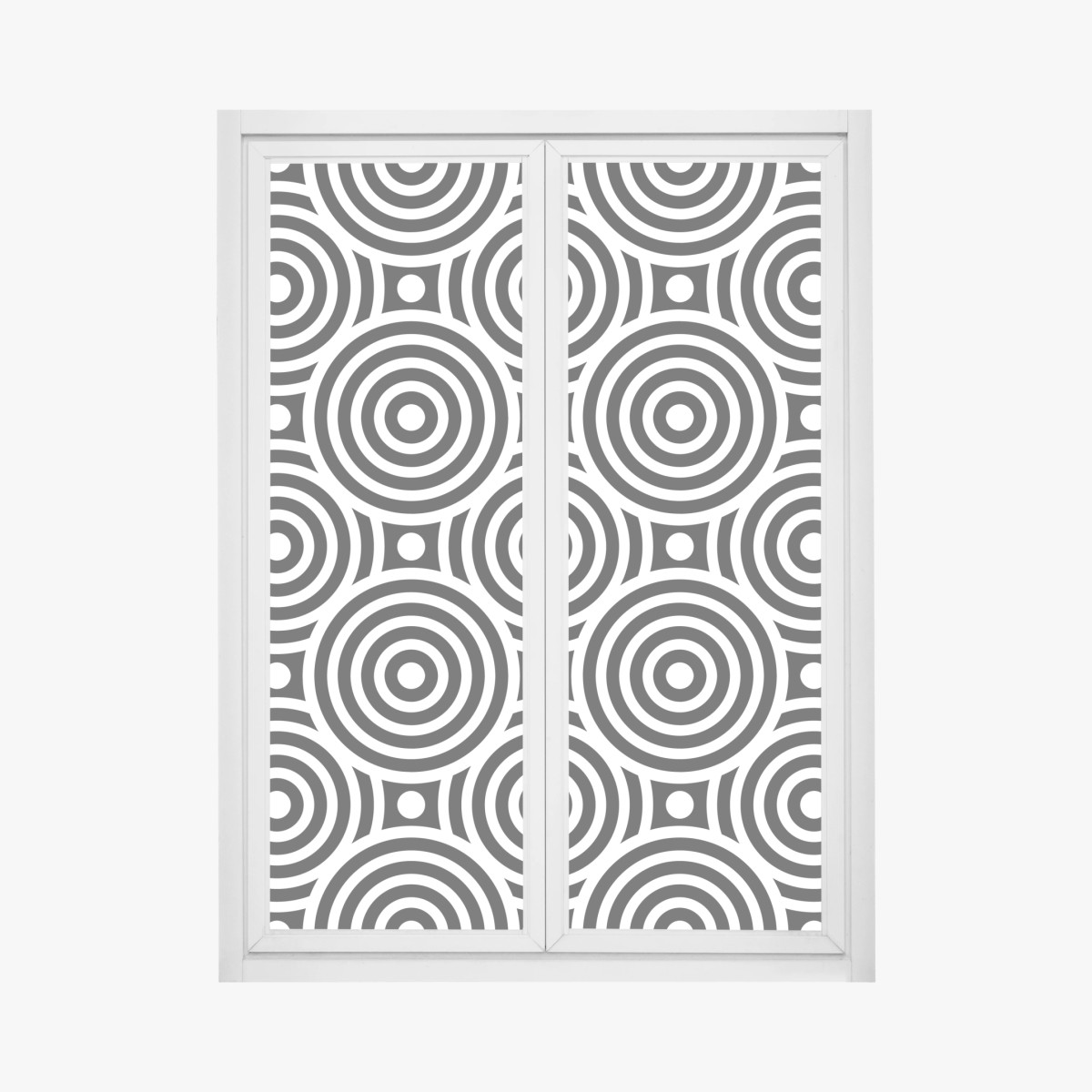 Adesivo per finestra motivo optical a cerchi concentrici in bianco e nero • Wallissimo®