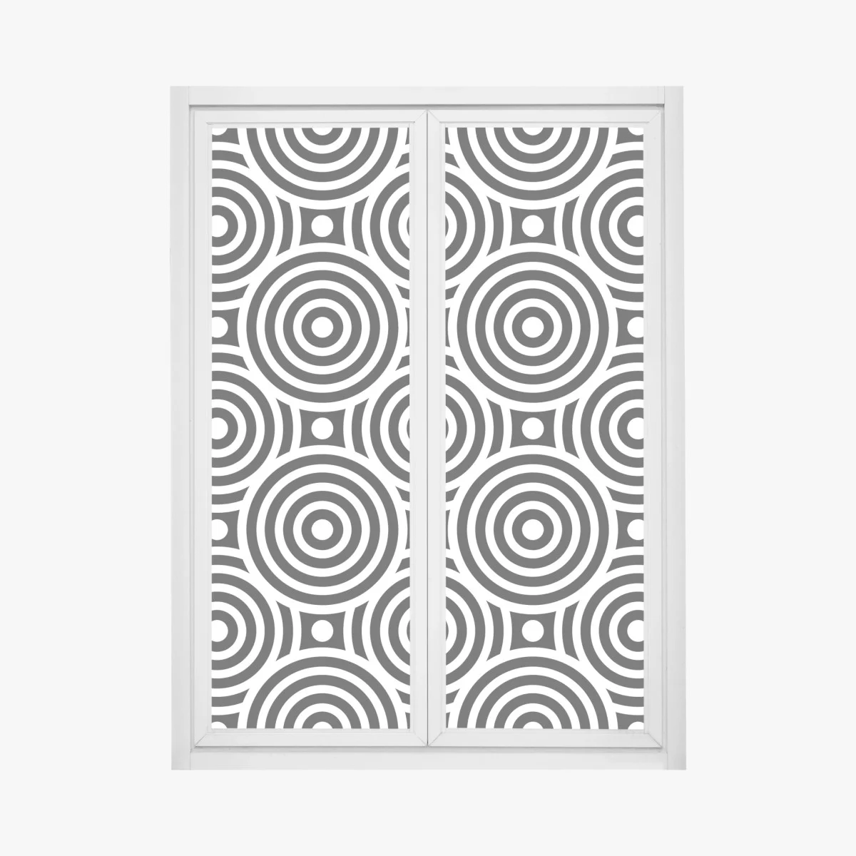 Adesivo per finestra motivo optical a cerchi concentrici in bianco e nero • Wallissimo® Adesivo per finestra motivo optical a cerchi concentrici in bianco e nero • Wallissimo®