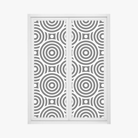 Adesivo per finestra motivo optical a cerchi concentrici in bianco e nero • Wallissimo®