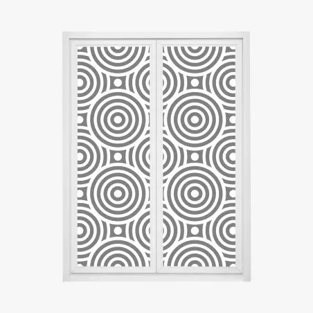 Adesivo per finestra motivo optical a cerchi concentrici in bianco e nero • Wallissimo®