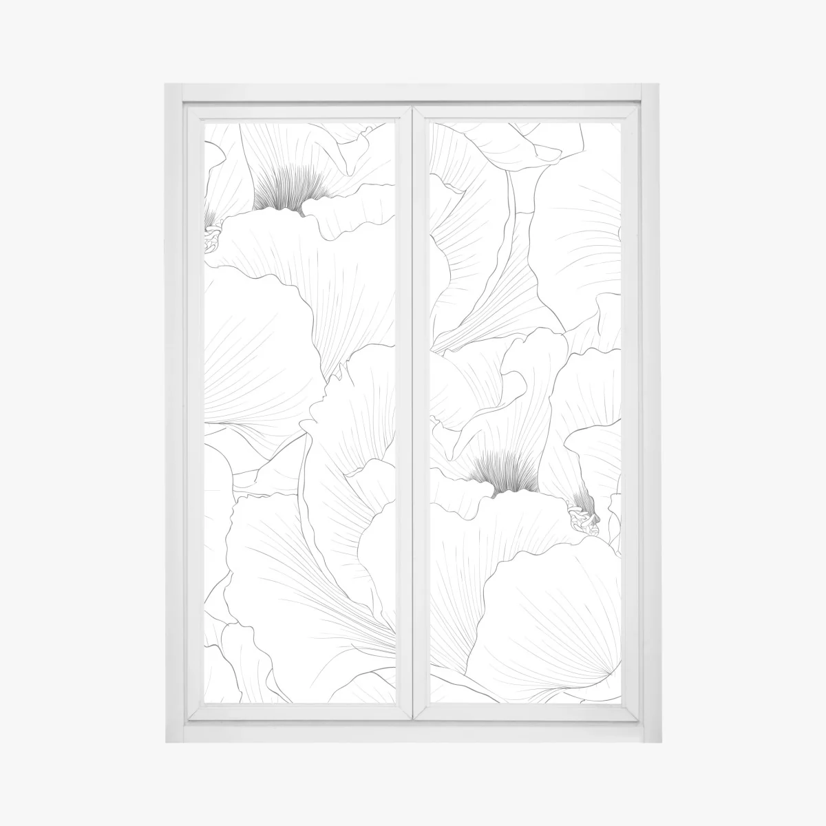 Adesivo per finestra motivo floreale in bianco e nero • Wallissimo® Adesivo per finestra motivo floreale in bianco e nero • Wallissimo®