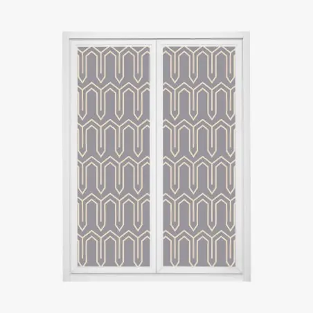 Adesivo per finestra motivo geometrico art deco in oro su sfondo scuro • Wallissimo®